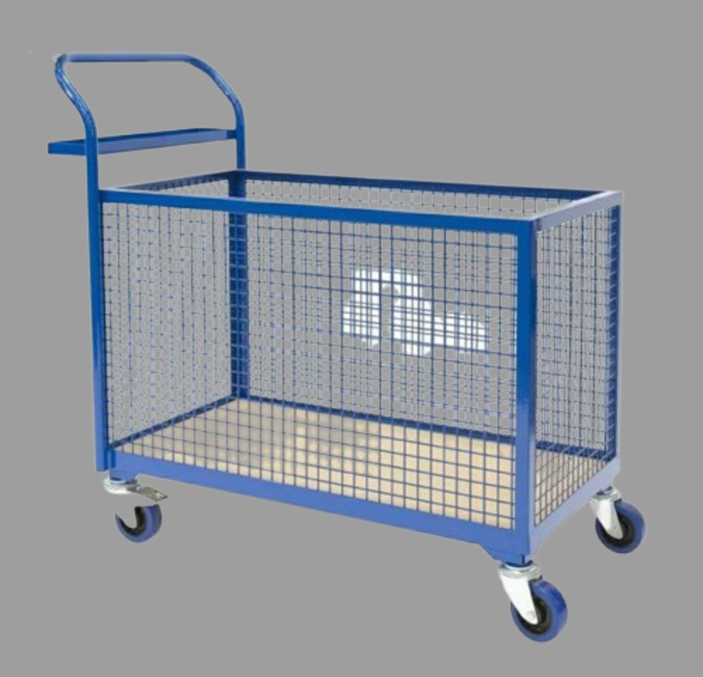 Blue MS Industrial Box Handling Trolley