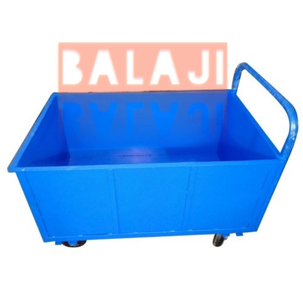 Balaji Blue Mild Steel Box Handling Trolley