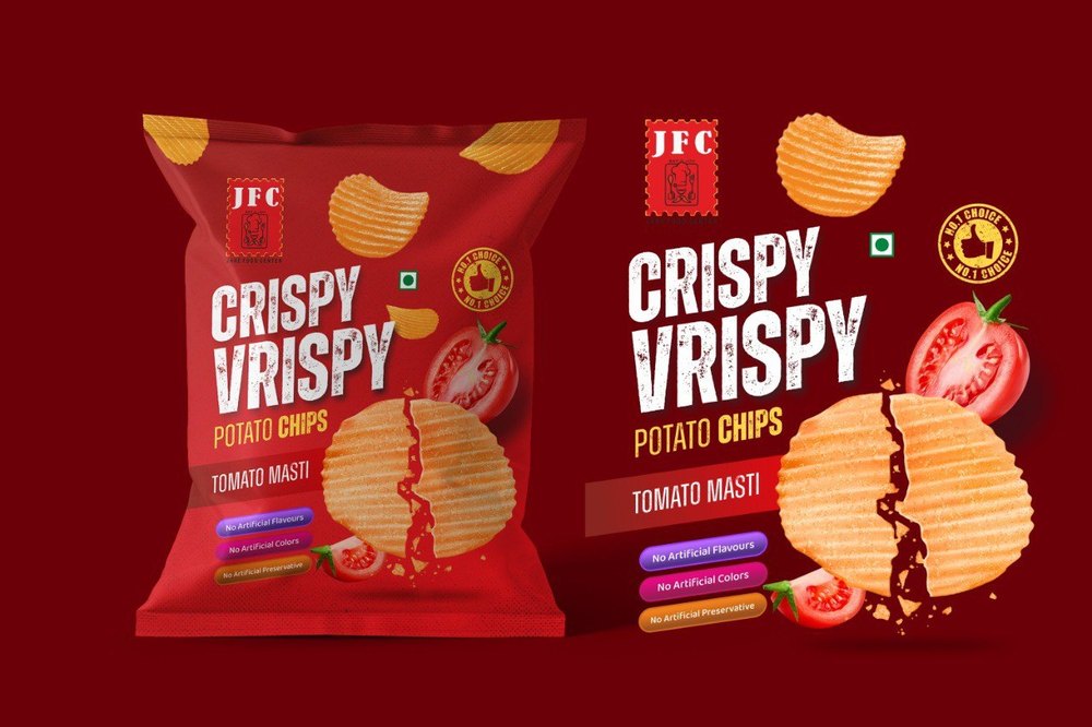 Crispy Vrispy Tomato Potato Chips, Packaging Size: 18g