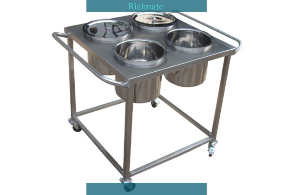 Rialmate Food Serving Trolley Four vessel , Capacity 150 kg