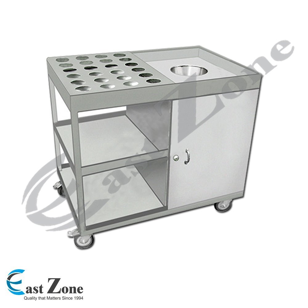 Silver Stainless Steel Soiled Dish Trolley, For Industrial