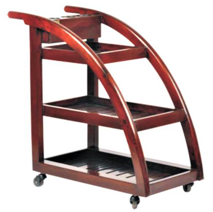 Decorite Pine Wood Curving Wooden Spa Trolley, For Professional