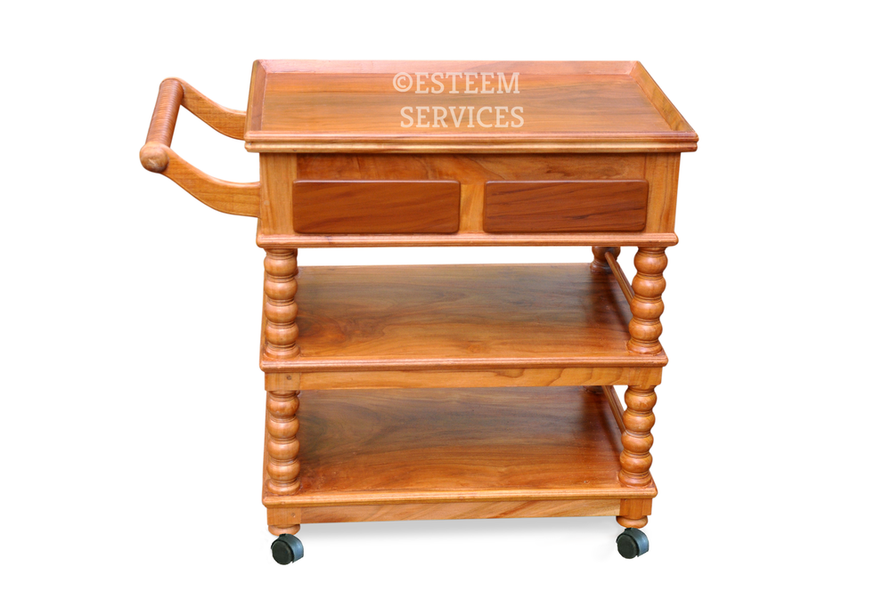 Seasoned Wood Wooden Trolley