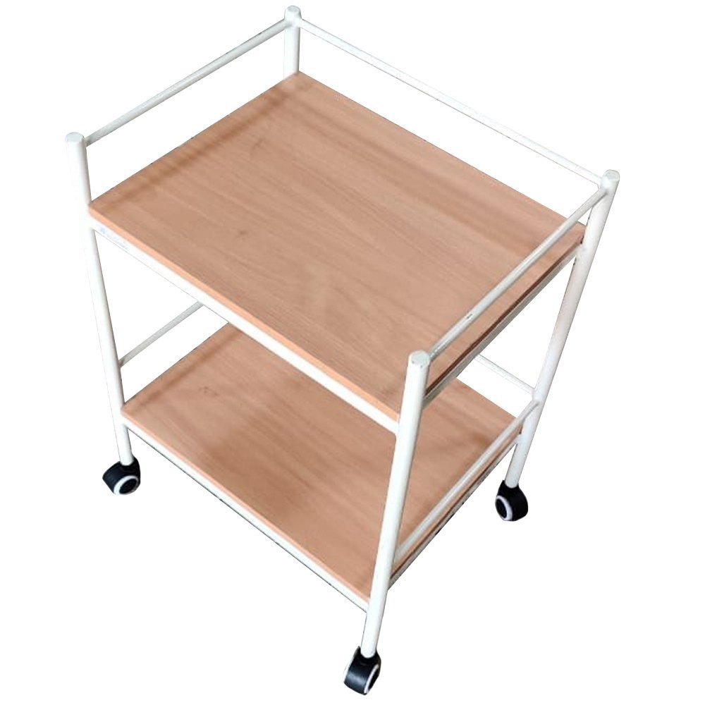 Mild Steel Wooden top Trolley, For Hospital