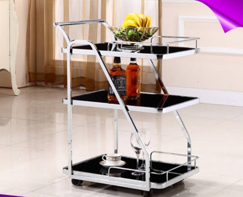Serving Stainless Steel Tea Trolley, Model Name/Number: T1, Load Capacity: 100 Kg