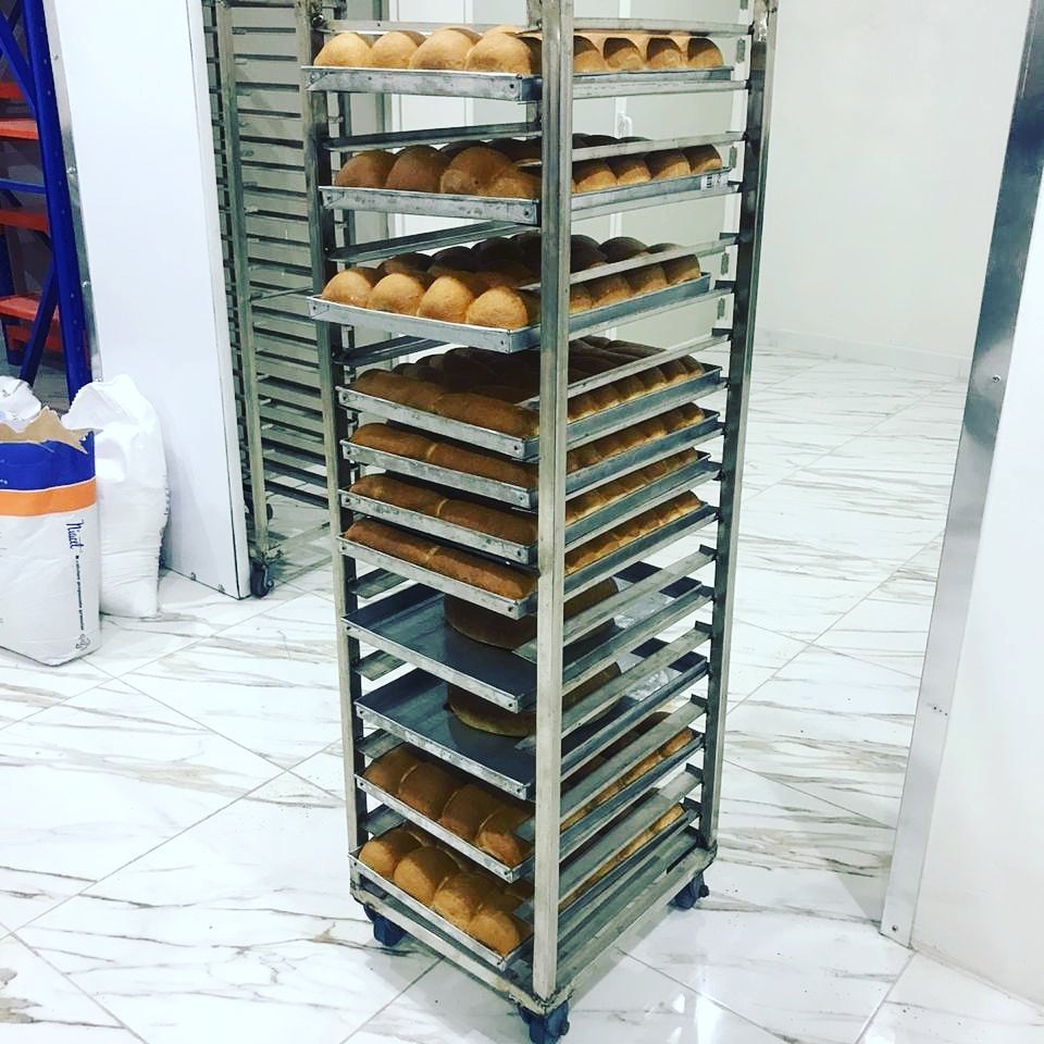Ommi Silver Stainless Steel Bakery Trolley