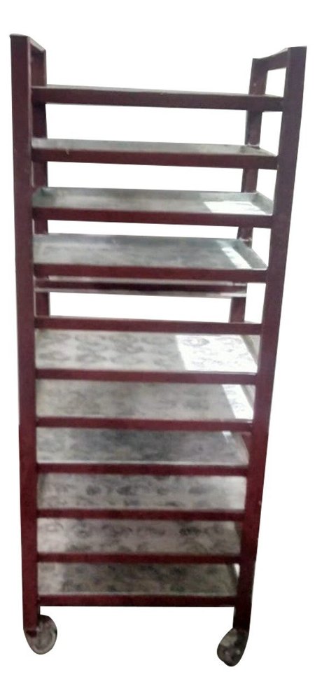 Brown And Silver Stainless Steel Bakery Trolley, Size/Dimension: 10feet, Load Capacity: 50kg