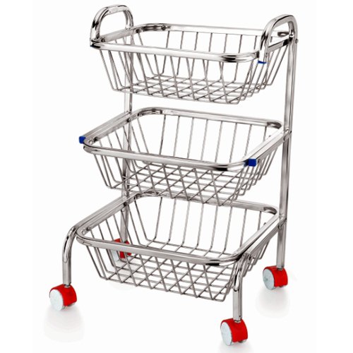 Stainless Steel 18 Inc Ss Step Fruit Trolly