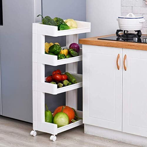 Vegetable Rack Basket , Kitchen Trolley With Wheels 5 Layer Plastic For Kitchen Vegetables