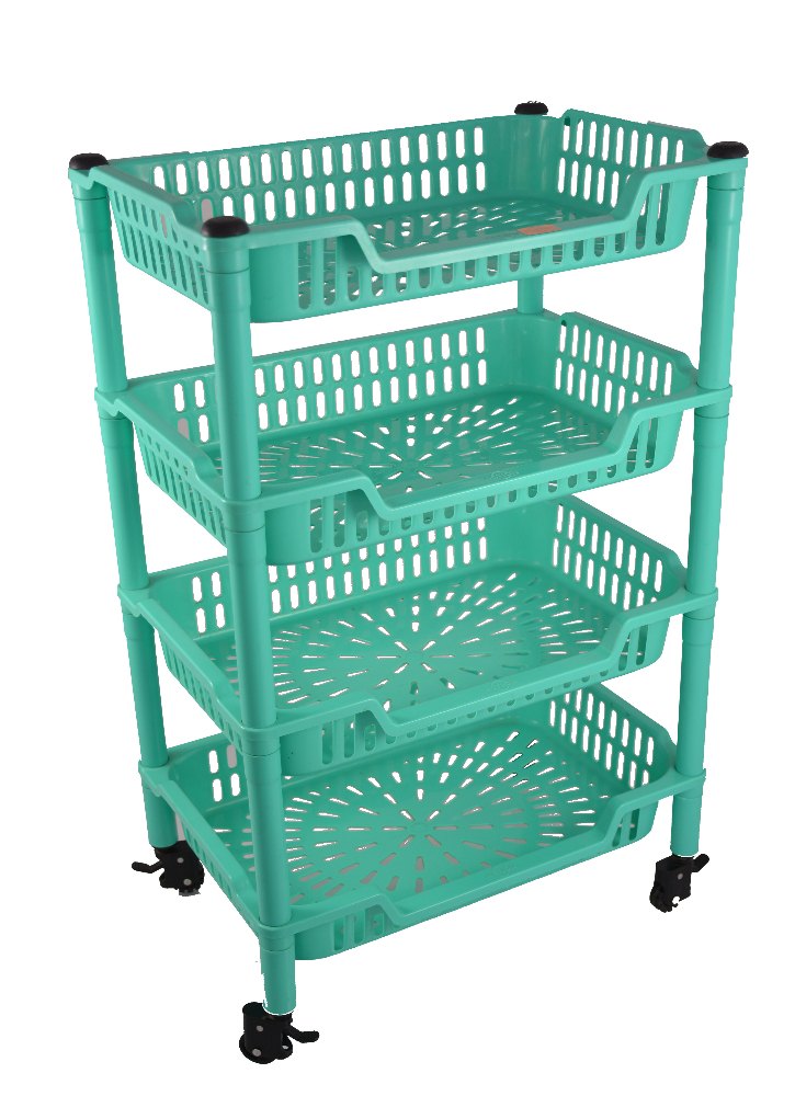 4 Racks Plastic Vegetable Trolley