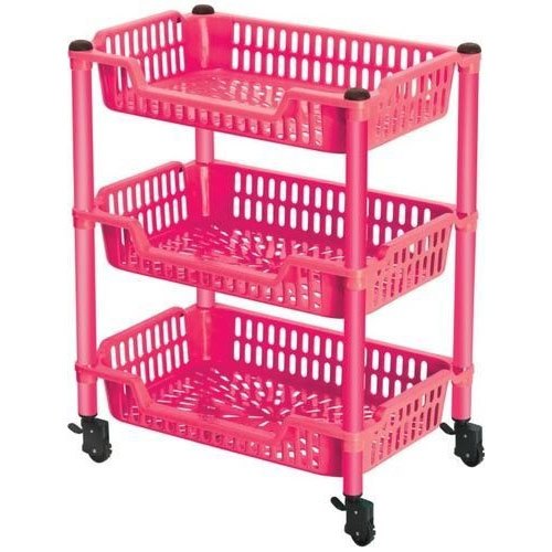 Plastic Vegetable Rack Trolley, Load Capacity: 20-50 Kg
