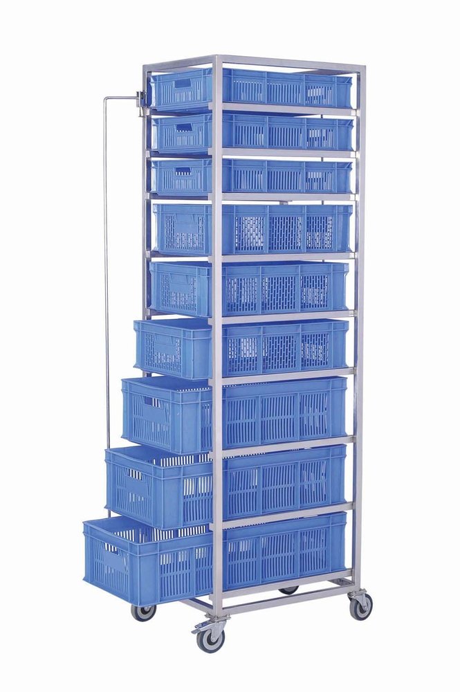 Stainless Steel SS Vegetable Rack Trolley, Load Capacity: 500 kg