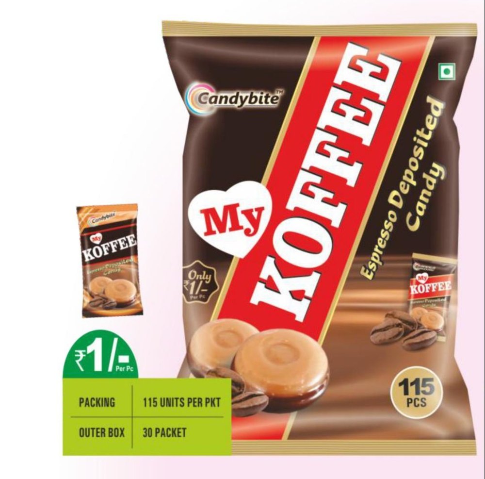 Candybite Coffee My Koffee Espresso Deposited Candy, Packaging Type: Packet