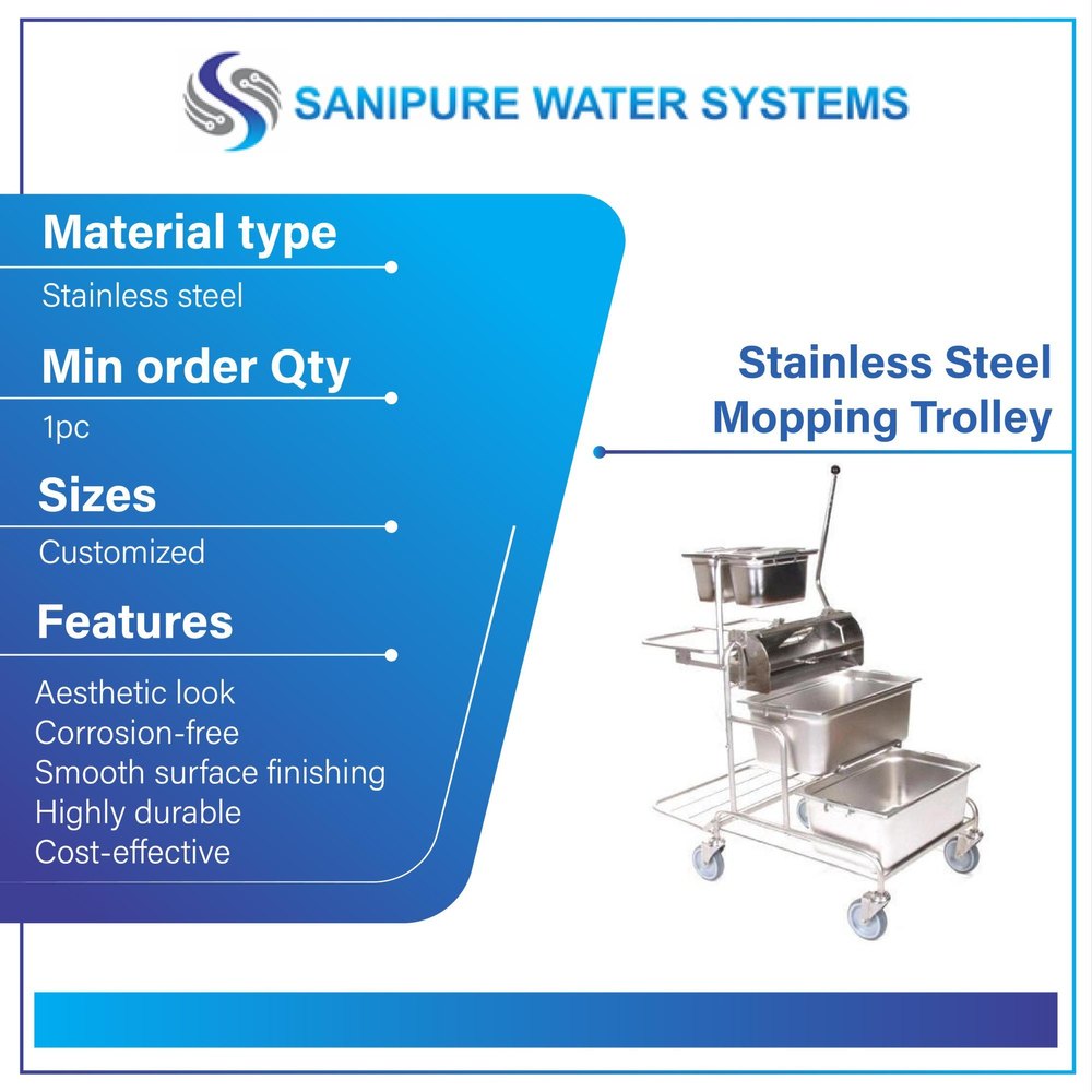 Sanipure Stainless Steel Mopping Trolley, For Industries