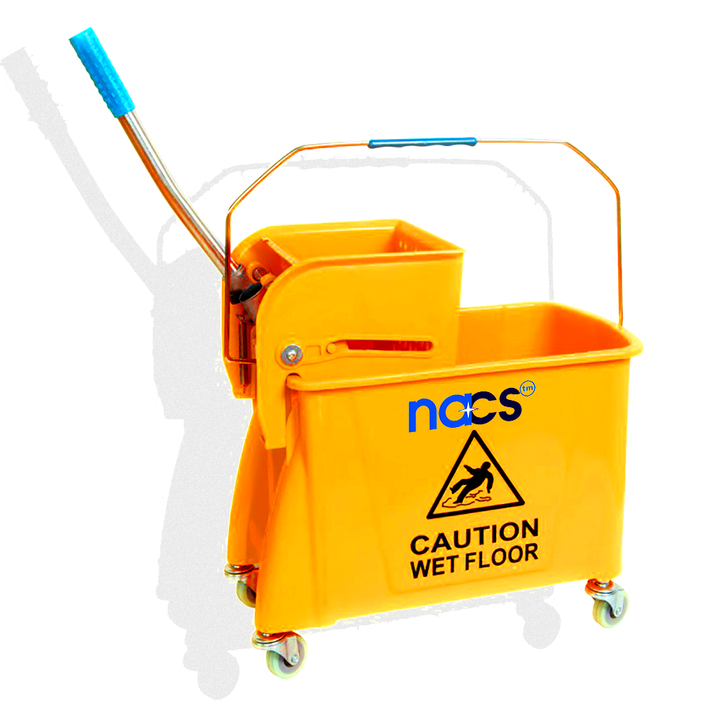 High Grade Plastic Single Bucket Mop Wringer Trolley, Model: NMOPWT-SB20
