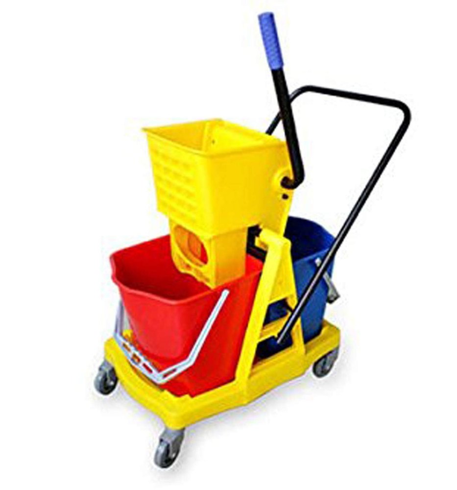 Nilkamal Plastic Wringer Trolley Double Bucket, For Hospitals