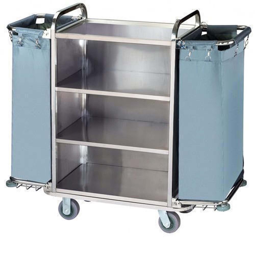 Balsara Engineering Stainless Steel Housekeeping Trolley, For Hotels, Bucket Capacity: 20 Litre Each