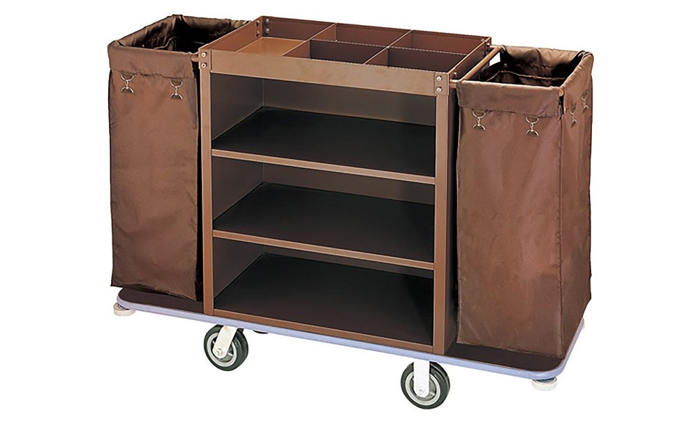 Powder coated Dark Brown House Keeping Cart, For Hotels & Hospitals