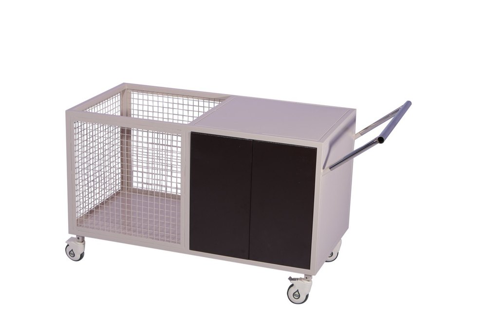 Mild Steel White Hospital Linen Trolley, Size: 48 X 24 X 24, Model Name/Number: MF43