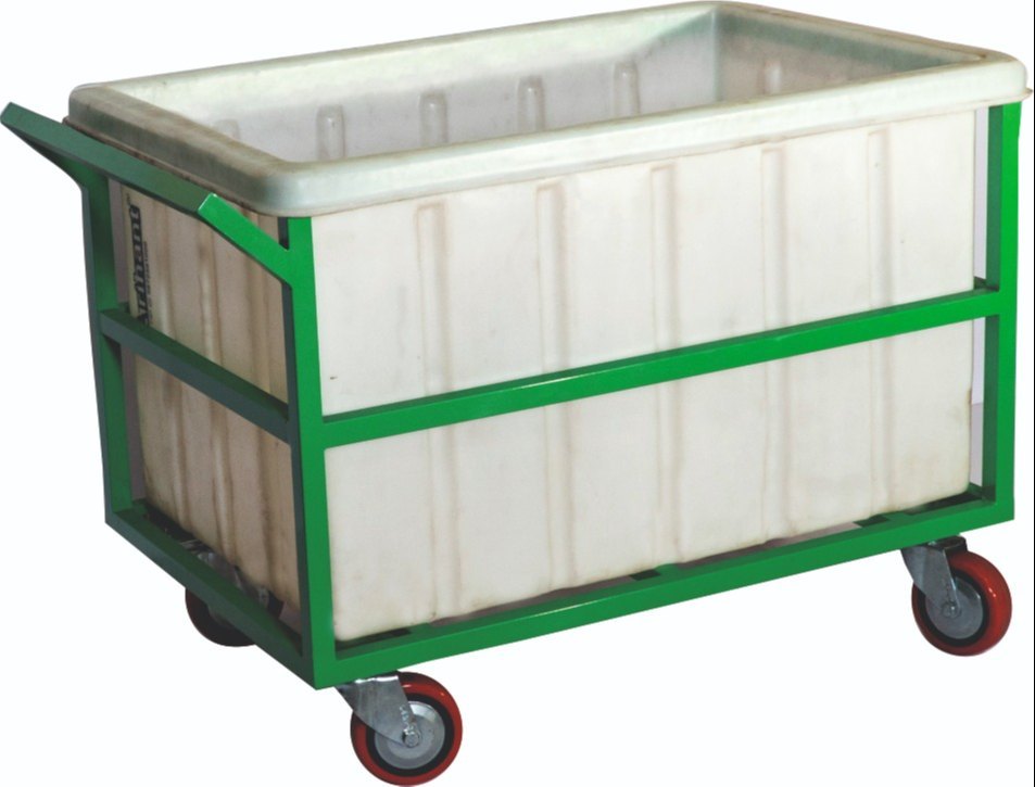 Mild Steel white Folding Laundry Trolley, For Industries
