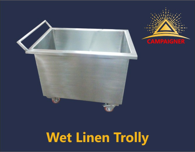 Stainless Steel Heavy Wet Linen Trolley, For laundry