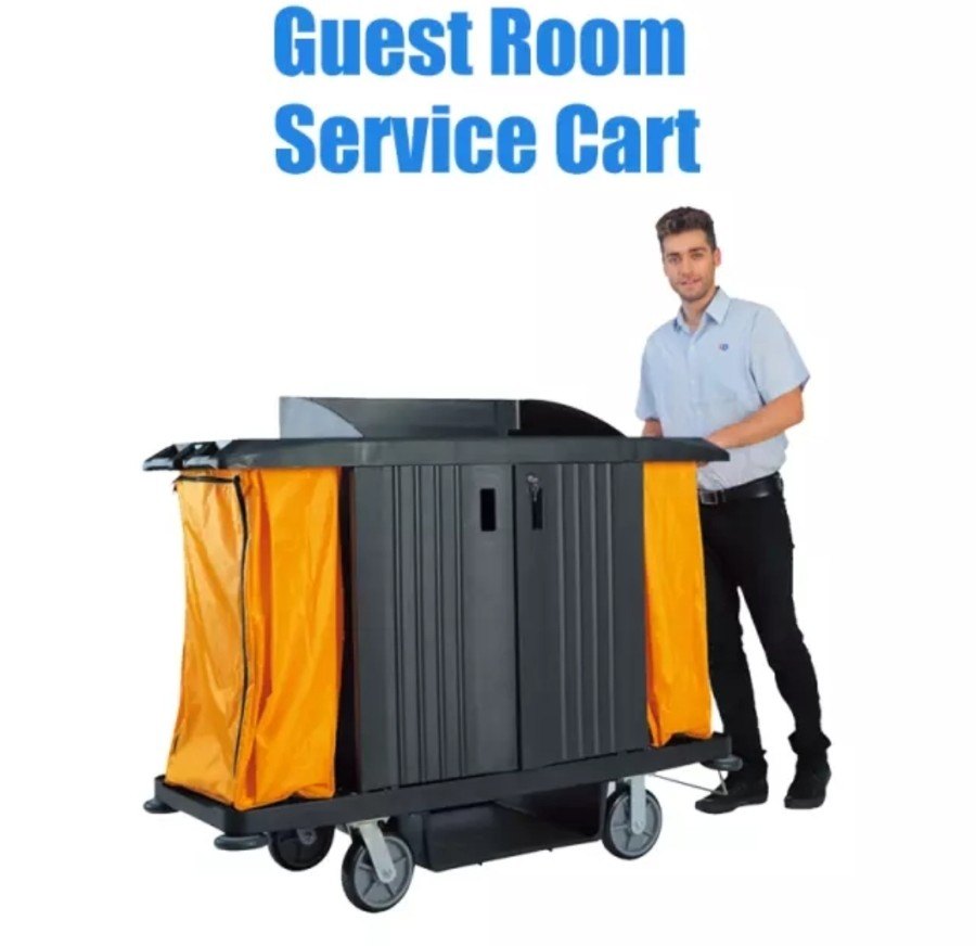 PE Plastic Heavy Duty Large Multi function Housekeeping Service Cart., For Hotels, Model Name/Number: RST-1