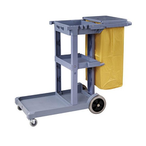 JKR Grey Janitor Cart Trolley, For Hotels, Bucket Capacity: 50 Liter