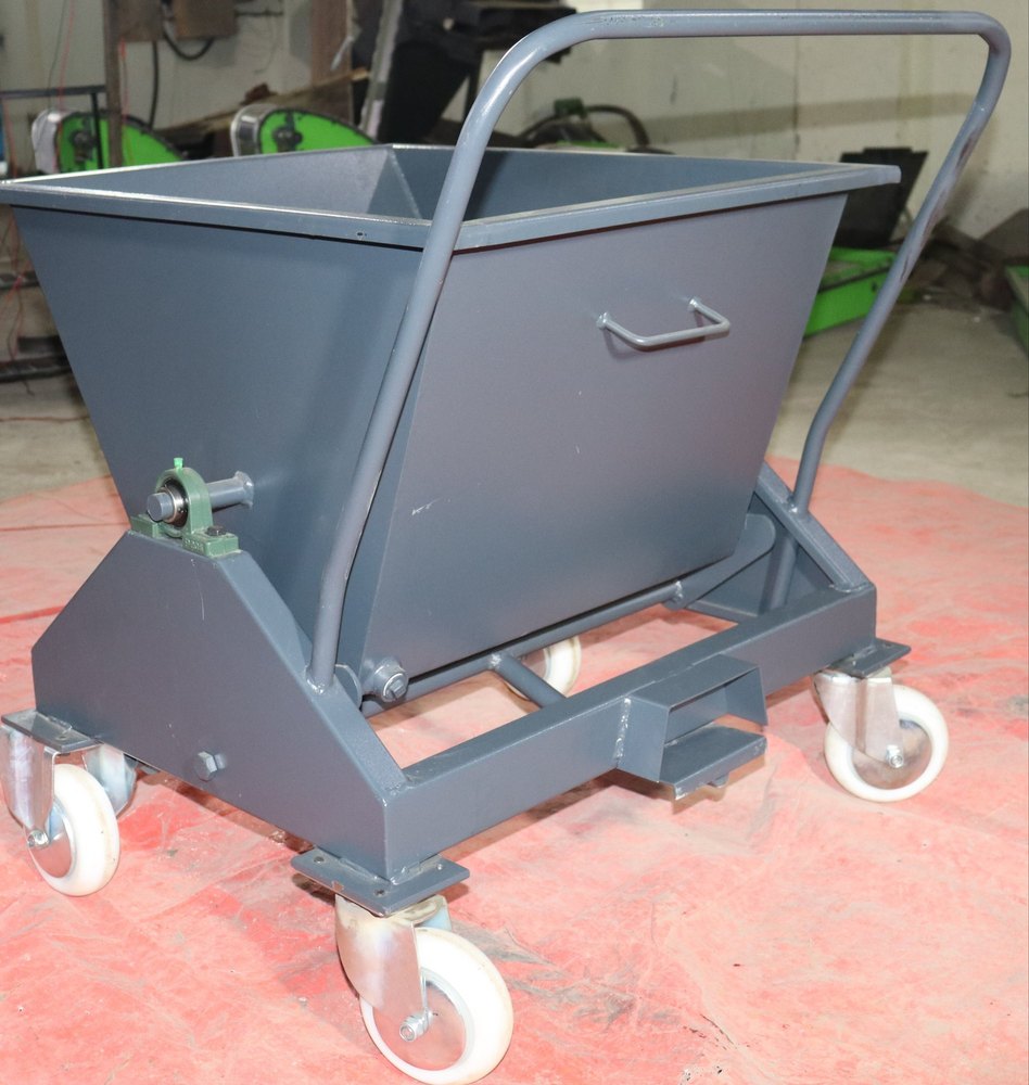 Mild Steel Gray Chip Bin Trolley, For Industries, Model Name/Number: Dslt Ttcb600