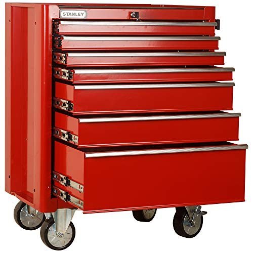 Mild Steel Red Stanley 7 Drawer Roller Cabinet, 93-557l, For Home