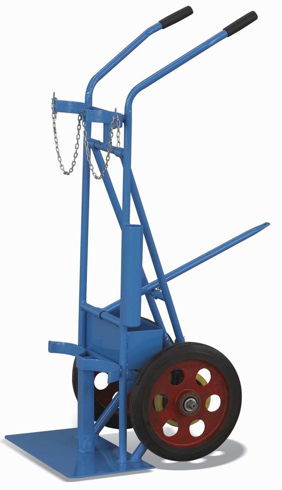 Mild Steel Double Gas Cylinder Trolley, For Industrial
