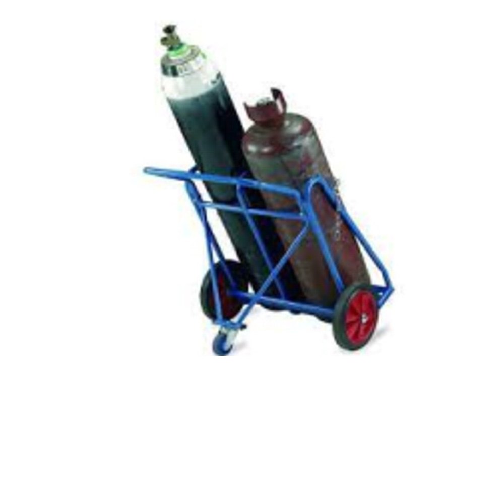Accurate Blue 134B Gas Cylinder Trolley, For Industrial, Load Capacity: One Oxygen and One LPG