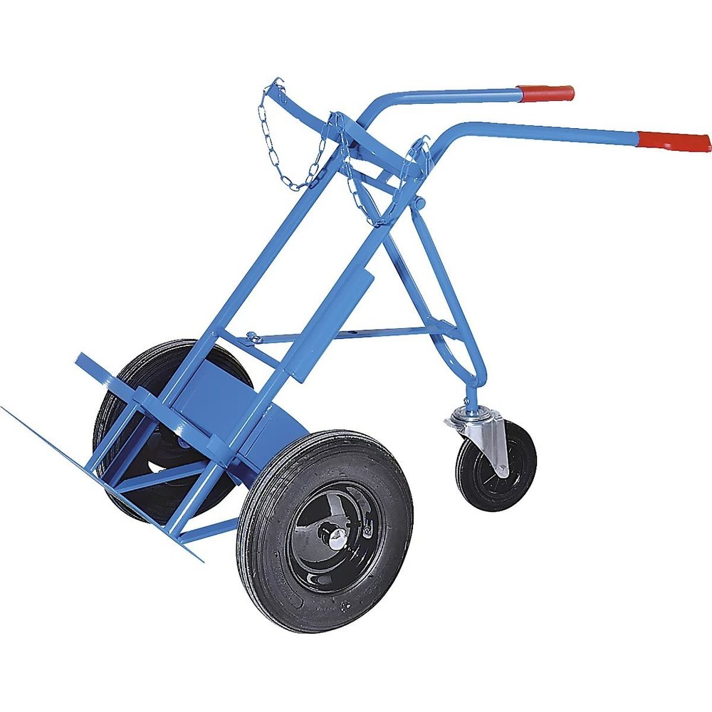 Blue Double Gas Cylinder Trolley, For Hospital