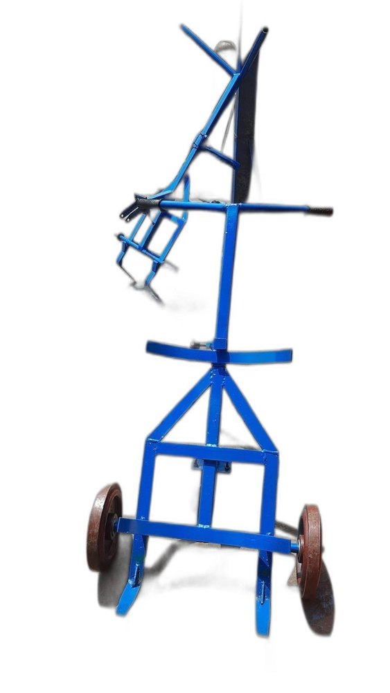 Blue Mild Steel Oxygen Gas Cylinder Hand Trolley, For Industrial