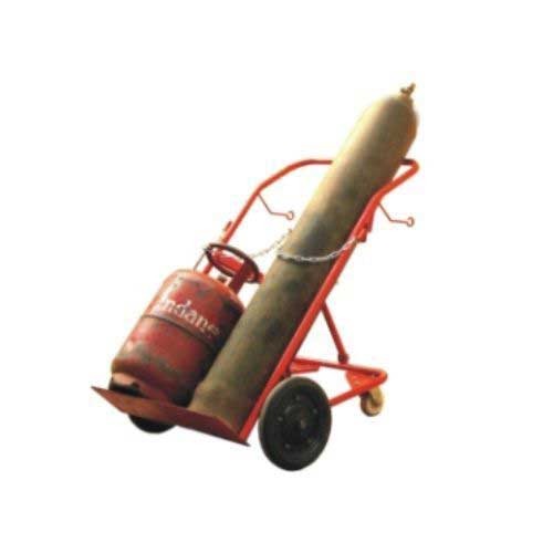 Hulk Lokpal Mild Steel Gas Cylinder Trolley, For Industrial, Load Capacity: One Oxygen and One LPG