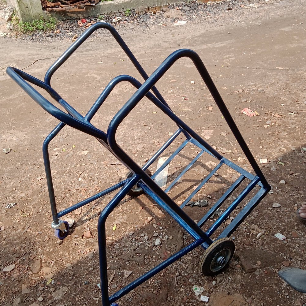 Blue Mild Steel Double Cylinder Trolley, For Industrial