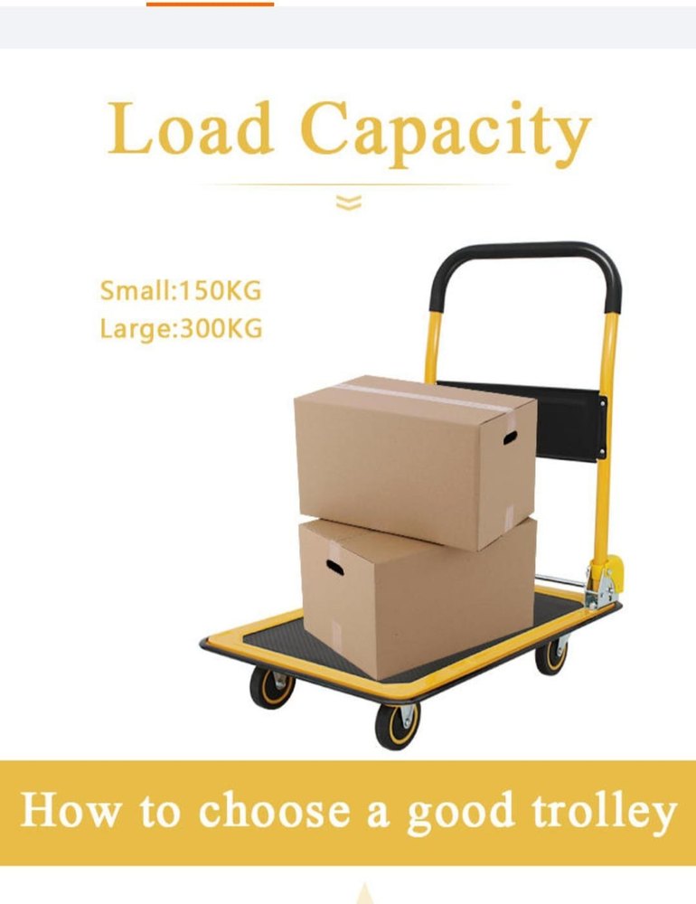 Mild Steel Platform Trolley Foldable, Load Capacity: 200-250 Kg, Model Name/Number: RP12