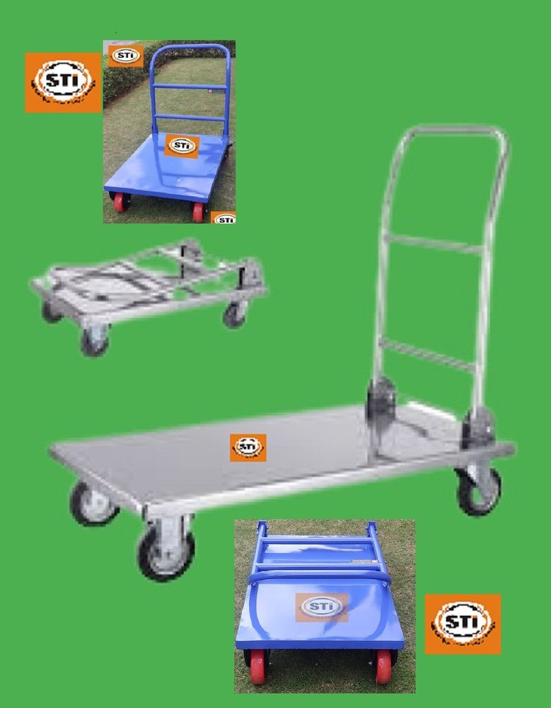 Manual Mild Steel Foldable Handle Platform Trolley, Model Name/Number: STI-FHPT-0153