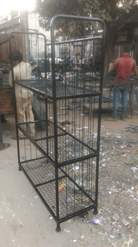 National fabricators Black Shelf Trolley, Capacity: 100-150kg