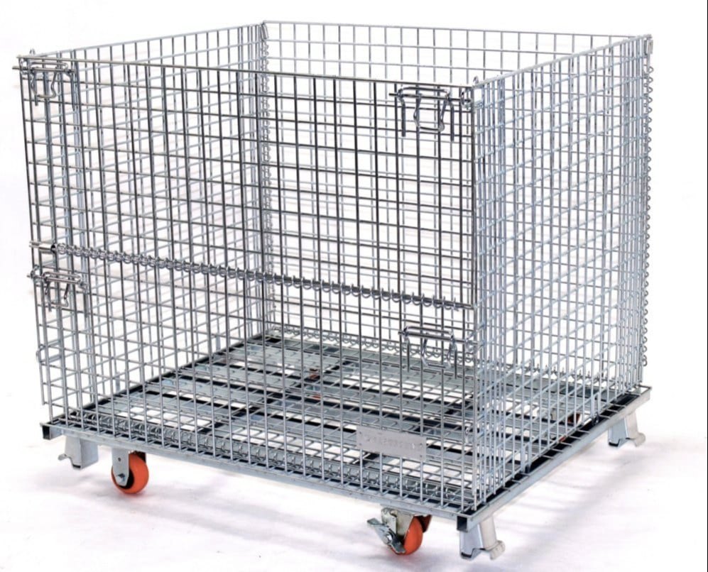 Wire Mesh Cage Trolley Collapsable
