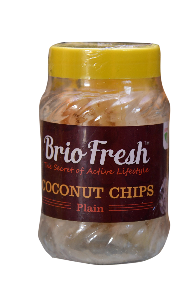 Briofresh Basic Indian Coconut Chips, Packaging Size: 50gm To 1kg, Packaging Type: Jar and Standup Pouch