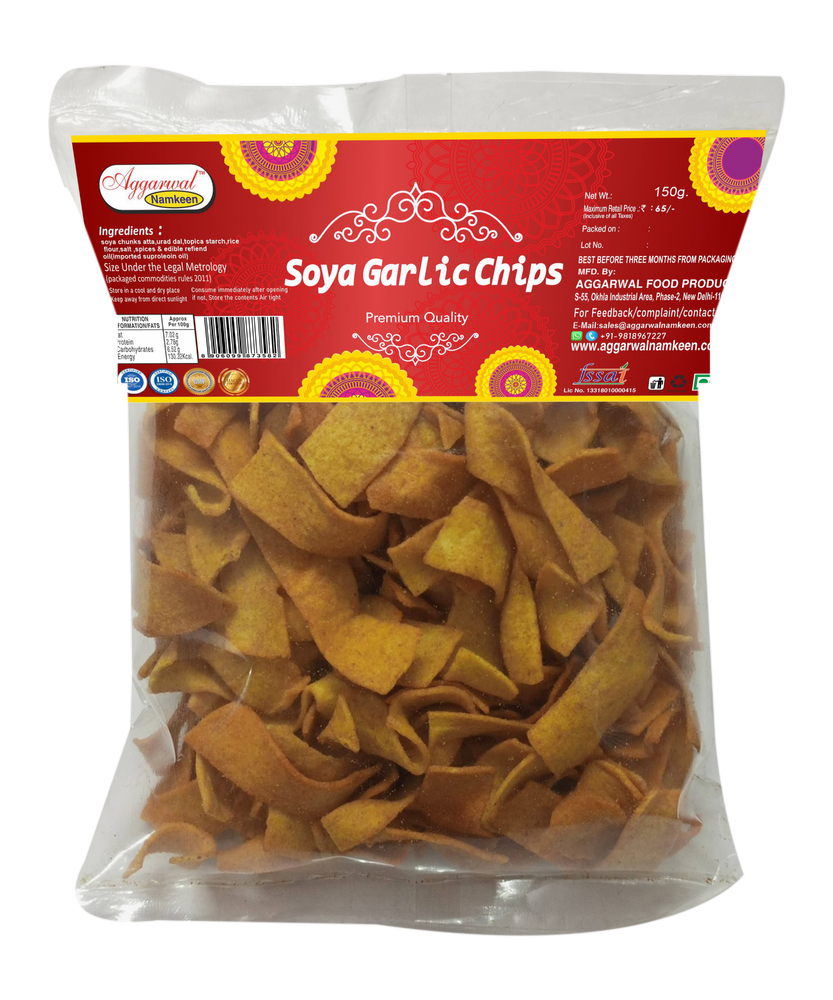 Soya Garlic Chips, Packaging Size: 70 Garm