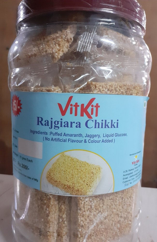 VitKit Peanut Rajgira Chikki, 600 G, Packaging Size: 40 Peices