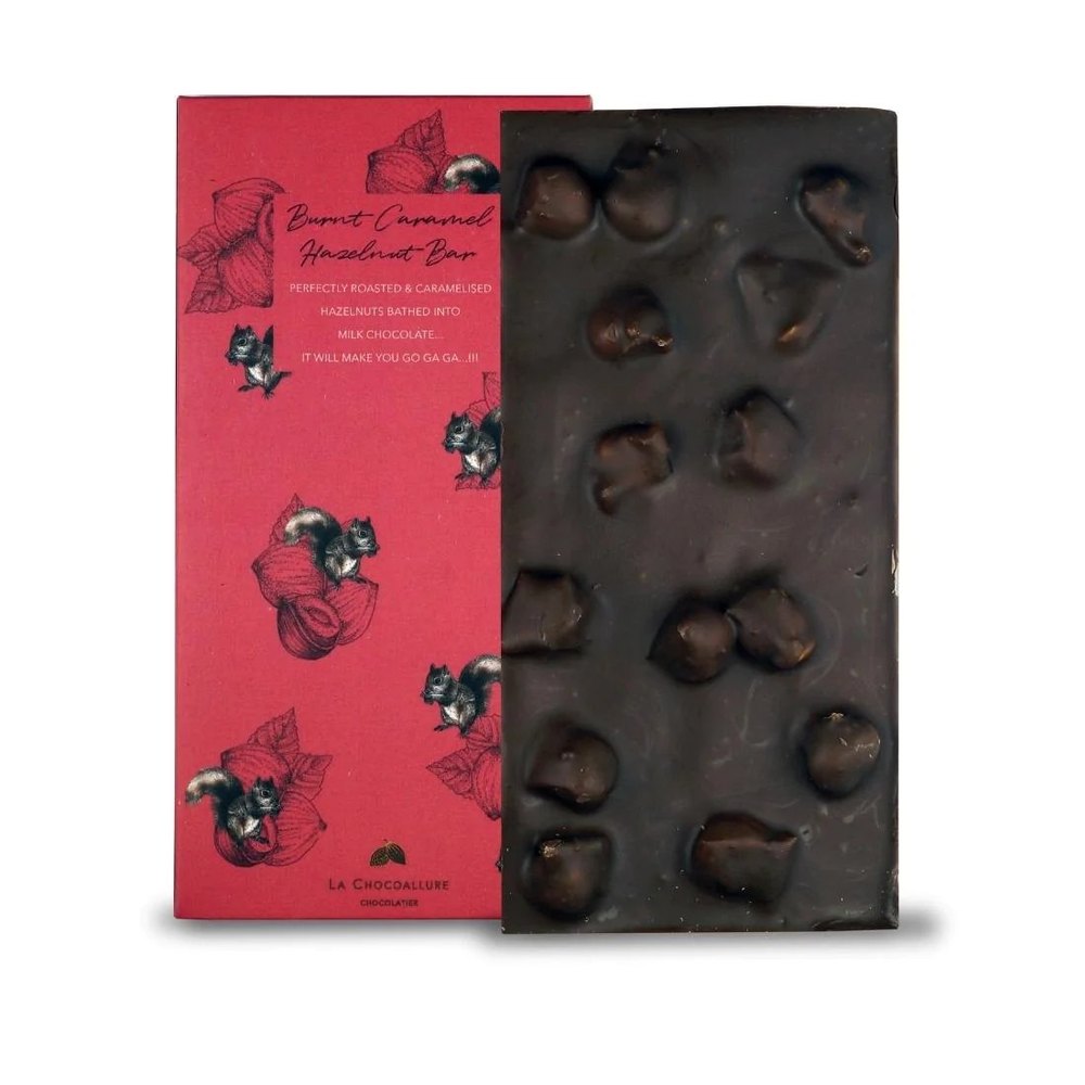 La Chocoallure Vanilla Burnt Caramel Hazelnut Chocolate Bar, 100g