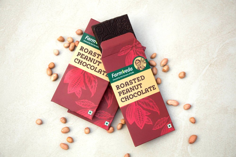 Farmveda Dark Roasted Peanut Chololate Bar 60g Each, 50 Gm