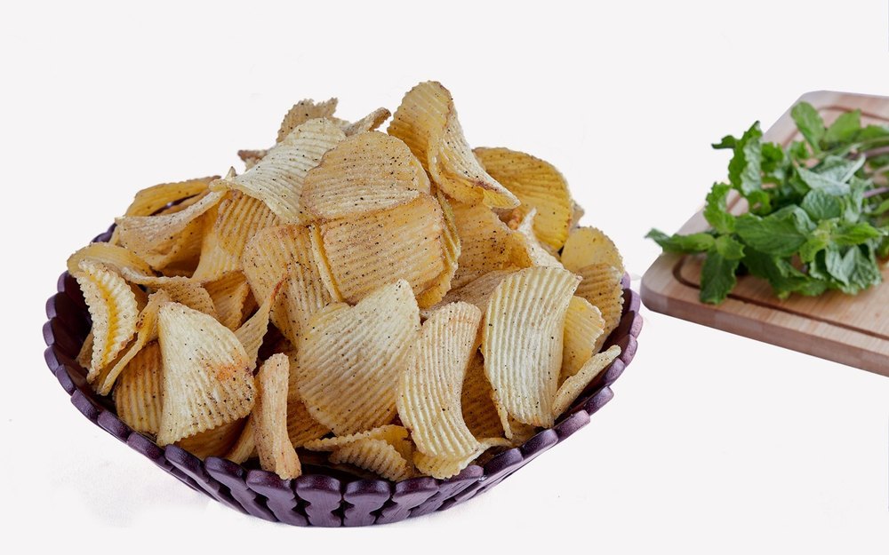 Fried Mint Potato Chips