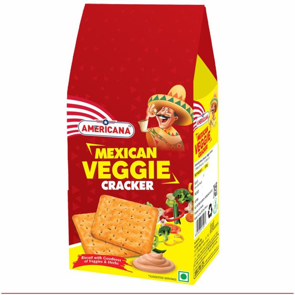 Crackers Spicy Americana Mexican Veggie Cracker, Packaging Size: 1 Box - 40 Pcs