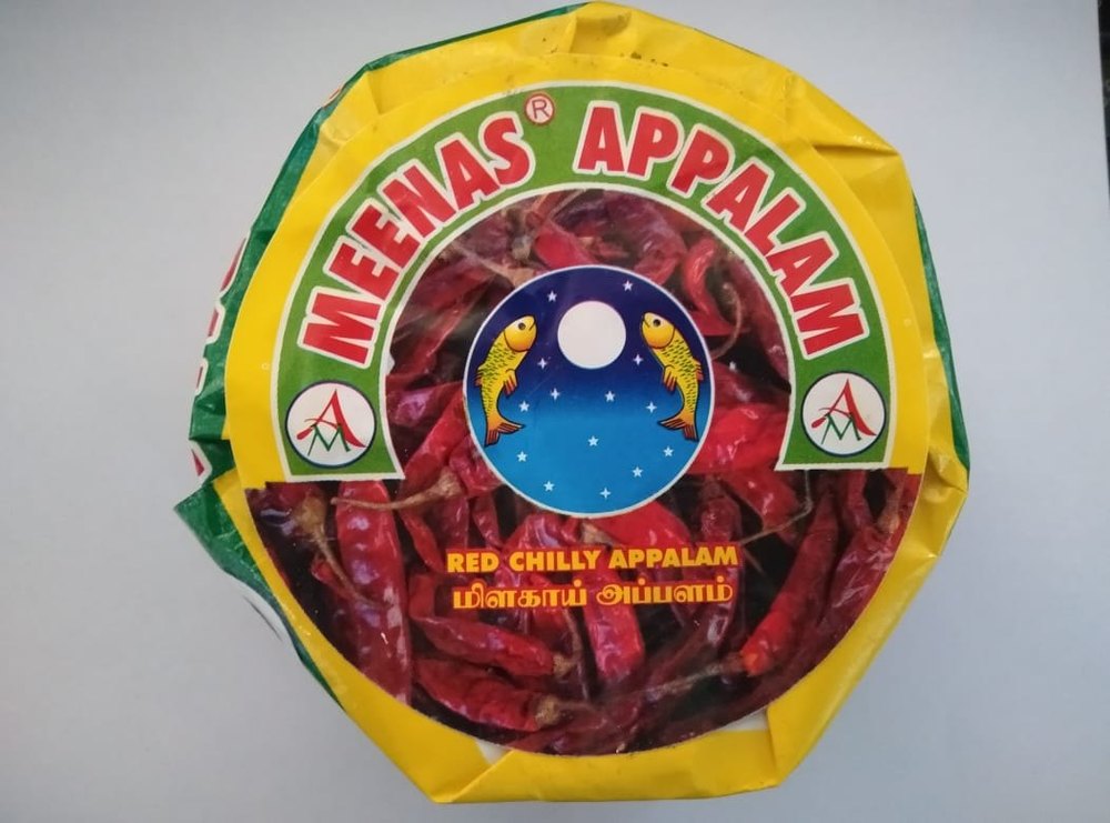 Spicy Paper Red Chilli Appalam Papad, Packaging Size: 100 Gram