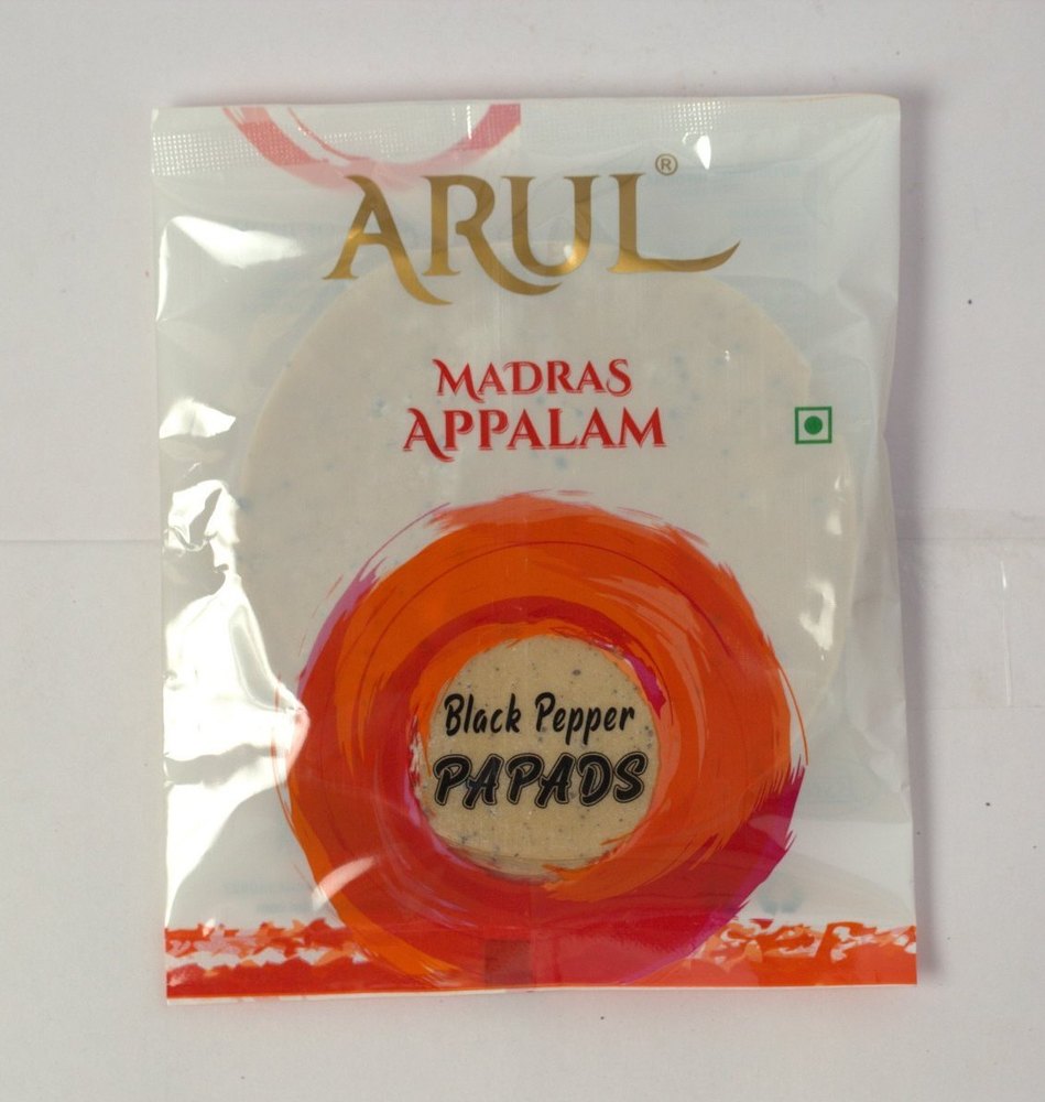 Arul Black Pepper Pappadums, Packing: 100 & 200 gms