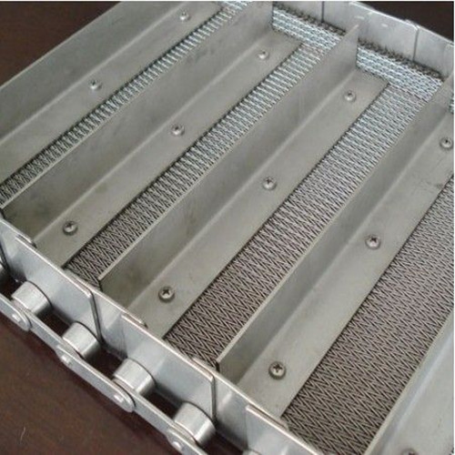 Stainless Steel Conveyor Belt With Baffle, Belt Width: 100 - 500 mm, Belt Thickness: 2 - 5 mm