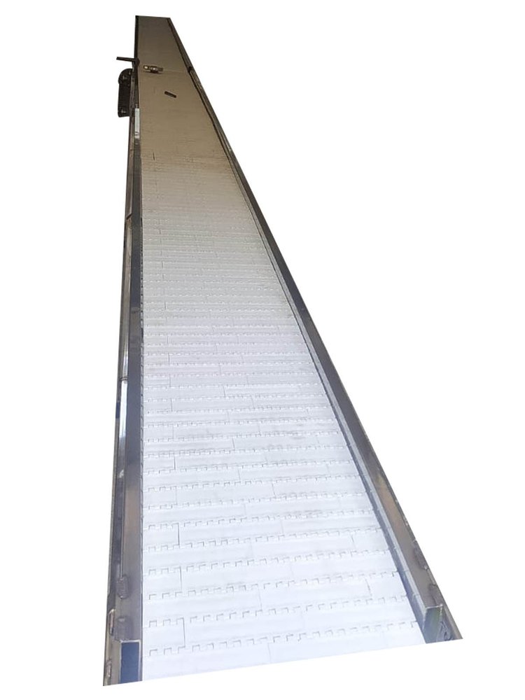 Stainless Steel Modular Belt Conveyor, Belt Width: 15inch, Belt Thickness: 8mm